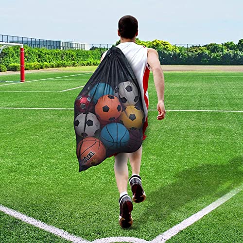 BROTOU Extra Large Sports Ball Bag Mesh, Basketball Bags Team Balls, Adjustable Shoulder Strap, Ball Bags for Holding Soccer, Football, Volleyball, Swimming Gear (30” x 40”) - color: 1PCS