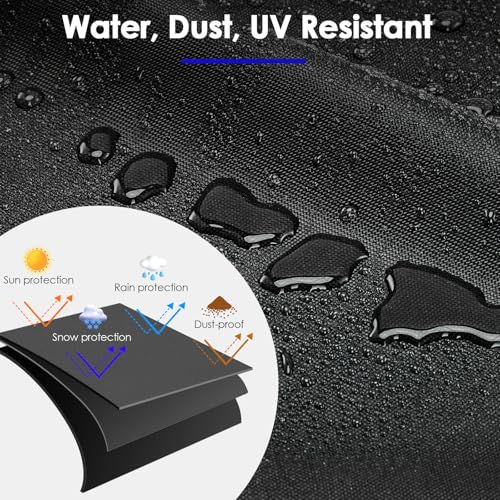 Saking Ping Pong Table Cover Waterproof, 600D Heavy-Duty Table Tennis Cover Waterproof for Outdoor & Indoor All-Weather Protection, 111"L x 61"W x 8"H, Black