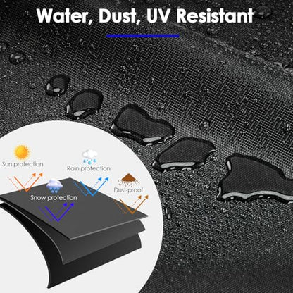 Saking Ping Pong Table Cover Waterproof, 600D Heavy-Duty Table Tennis Cover Waterproof for Outdoor & Indoor All-Weather Protection, 111"L x 61"W x 8"H, Black