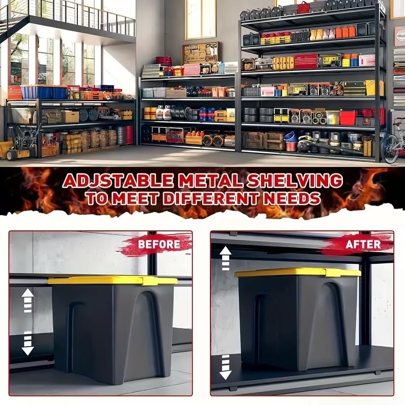 Garage Shelving, Heavy Duty Storage Shelves Metal Shelf Unit Adjustable Industrial Storage Racks for Shop,Warehouse,Basement (5T 84 * 55 * 24, 5) - size: 5T 84*55*24