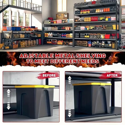 Garage Shelving, Heavy Duty Storage Shelves Metal Shelf Unit Adjustable Industrial Storage Racks for Shop,Warehouse,Basement (5T 84 * 55 * 24, 5) - size: 5T 84*55*24