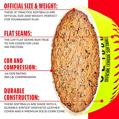 Franklin Sports Practice Softballs Youth Softballs Great for Kids and Girls Fastpitch Players Perfect for Practice