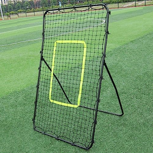 Youth Pitching Return Football Training Net Pitchback Rebound Throwing Sport - Portable and Lightweight - Black