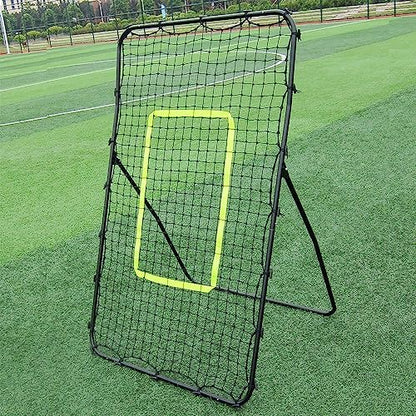 Youth Pitching Return Football Training Net Pitchback Rebound Throwing Sport - Portable and Lightweight - Black