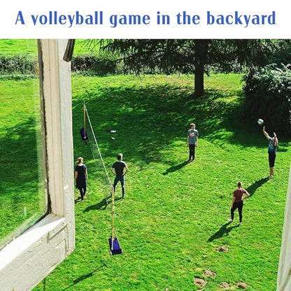 Indoor Volleyball Net, Easy to Install 8ft Professional Volleyball Post,20 ft Long,Adjustable Height,for Indoor Gym Floor Outdoor Backyard