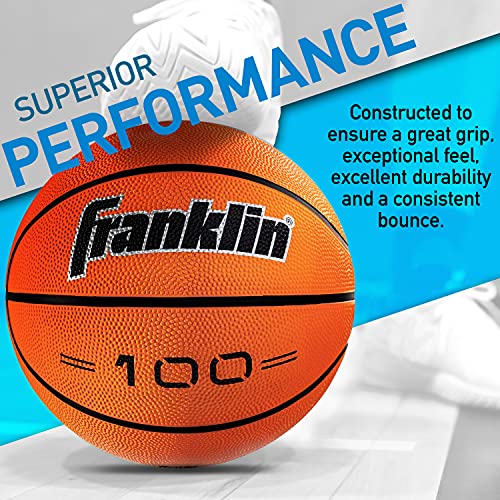Franklin Sports Grip-Rite Indoor + Outdoor Rubber Basketballs - Official Size 29.5" Inch + 28.5" - Men's + Women's - size: Intermediate - 28.5"