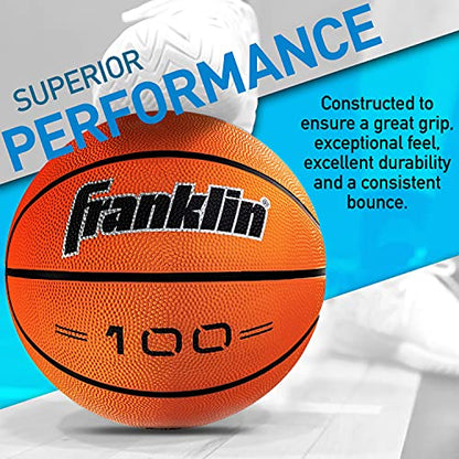 Franklin Sports Grip-Rite Indoor + Outdoor Rubber Basketballs - Official Size 29.5" Inch + 28.5" - Men's + Women's - size: Intermediate - 28.5"