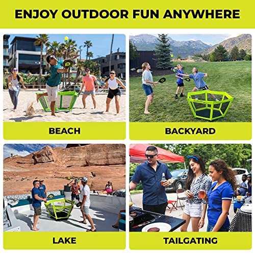 PaddleSmash - Pickleball Yard Game As Seen on Shark Tank - Beach, Backyard, Tailgate & Lawn, Outdoor Activities for Adults and Family - Easy Assembly