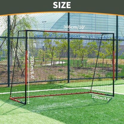 Metal Soccer Goal: 6x4|8x6|10x6.6 Soccer Net Heavy Duty Large Soccer Goal Post for Adult Training Practice Outdoor Backyard