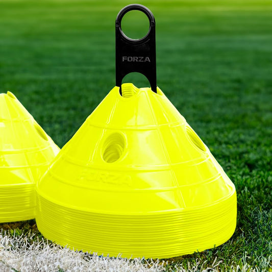 FORZA Soccer SuperCone Training Marker Domes [20 Pack] | Jumbo 5.5in Cones for Speed & Agility Training | Heavy-Duty Weatherproof PVC Options - color: Yellow
