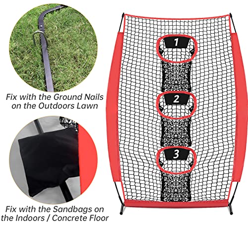 Gagalileo Football Throwing Net: Practice Accuracy Youth Trainer Quarterback Outdoor Backyard Players with Durable Fiberglass Poles Polyester Mesh