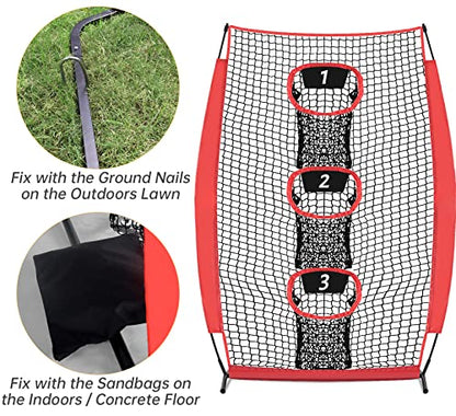 Gagalileo Football Throwing Net: Practice Accuracy Youth Trainer Quarterback Outdoor Backyard Players with Durable Fiberglass Poles Polyester Mesh