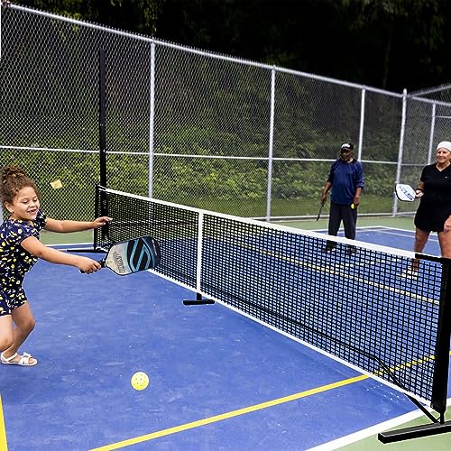Portable Pickleball Net System, FOME 22 FT Pickleball Net Portable Outdoor Regulation Size Pickleball Nets and Accessories with Carry Bag Steady Steel Frame Strong PE Pickle Ball Net