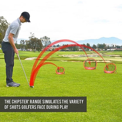 GoSports Chipster Pop-Up Golf Chipping Practice Net - Training Aid for Precision and Distance - Outdoor and Indoor Practice - Golf Gift - style: Chipster Range