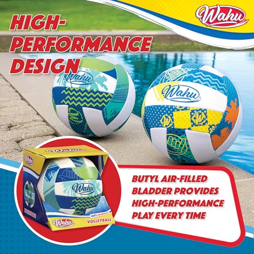 WAHU 100% Waterproof Soft Beach Volleyball for Play in and Out of Water, Outdoor Regulation Size 5 Volleyball for Beach and Pool, Green
