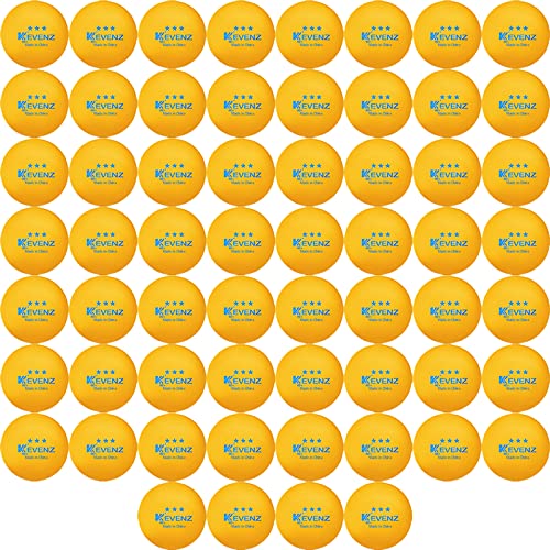 KEVENZ 3 Star Ping Pong Balls, 40+mm Advanced Table Tennis Ball, Bulk Outdoor Ping Pong Balls (Orange, White) - color: Orange, 60-Pack