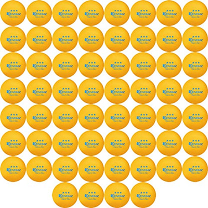 KEVENZ 3 Star Ping Pong Balls, 40+mm Advanced Table Tennis Ball, Bulk Outdoor Ping Pong Balls (Orange, White) - color: Orange, 60-Pack