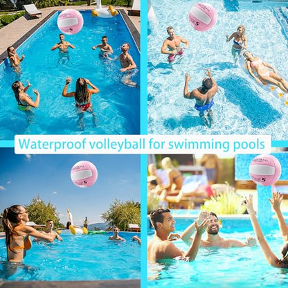 Soft Volleyball Official Size 5 for Indoor Outdoor Beach Sand Play Pool Gym Training, Soft Touch Thicker PU Volleyball with1 Ball Pump & 1 Air Needles for Adult