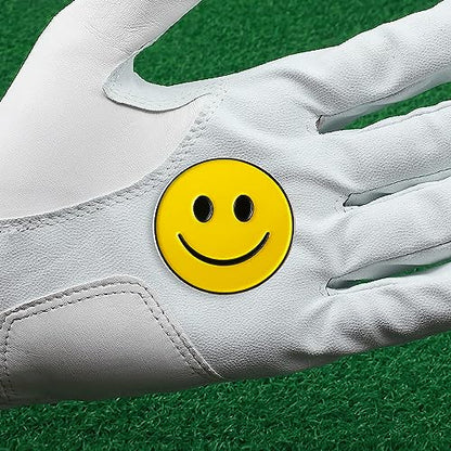 Adhere Golf Ball Markers Personlized Double Side Cute cat Logo Enamel with A Magnetic Hat Clips,A Premium Golf Gifts. - color: L-Smile with hat clip 3pcs