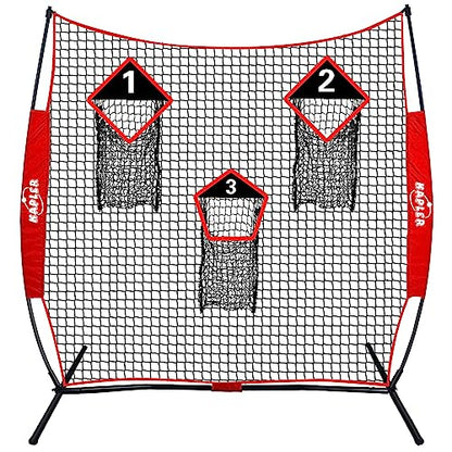 Kapler Football Trainer Throwing Net - 6 x 6 ft Nets with 3 Target Pockets - Protable Quarterback Accuracy Improving for Youth and Adults Backyard Drills - Includes Carry Bag