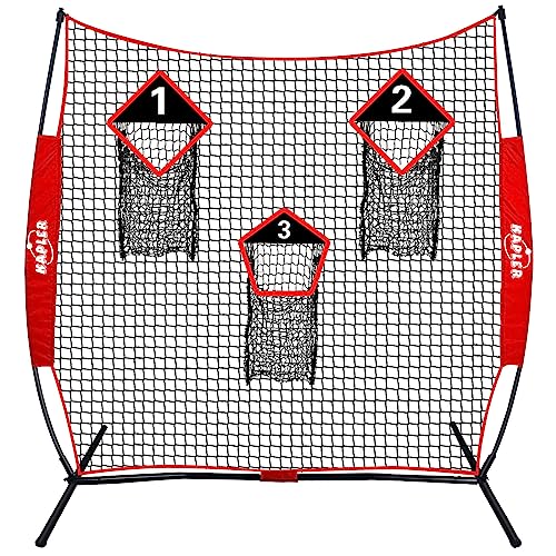 Kapler Football Trainer Throwing Net - 6 x 6 ft Nets with 3 Target Pockets - Protable Quarterback Accuracy Improving for Youth and Adults Backyard Drills - Includes Carry Bag