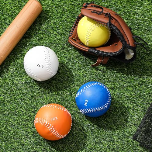 Arrowbash Weighted Softball Training Softballs Set Weighted Balls Bulk for Softball with Drawstring Bag - color: Blue,White,Orange,Yellow