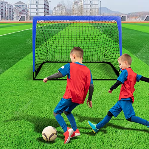YSSOA 2 Set 4'x3' Portable Soccer Goals for Backyard Pop Up Folding Soccer Net with Carry Bag, Perfect for Youth, Adult, Games or Practice