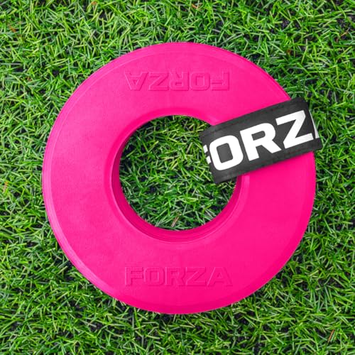 FORZA Flat Disc Ring Markers | Durable PVC Training Markers for Sports, Agility Drills & Skill Development - Pack of 10 - color: Pink