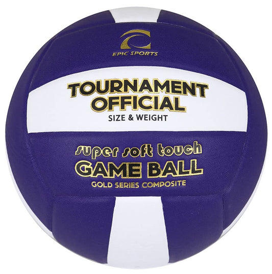 Epic Gold Series Tournament Official Game Volleyball (24-Colors Available) - color: PURPLE/WHITE