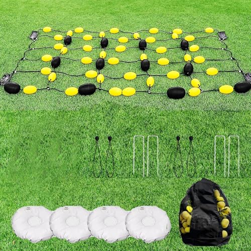 6.5 * 5.2/9.2ft Ball Deflector,Floor Matrix Ball Deflector, Goalkeeper Training Equipment + 4 Water Bags, Unpredictable Reflex Training for Reflexes and Agility 2 * 1.6m(6.5 * 5.2ft)