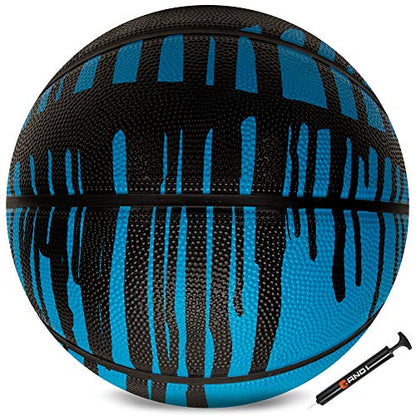 AND1 Chaos Basketball: Official Regulation (29.5 inches) Rubber - Deep Channel Construction Streetball, Made for Indoor Outdoor Basketball Games - color: Blue Drip
