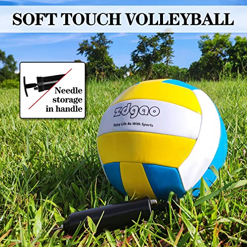 Zdgao Volleyball and Badminton Combo Set for Backyard - 20FT/32FT Volleyball/Badminton Net with Adjustable Height Pole,Anti-Sag System,Volley Ball, Badminton Racquets,Boundary Line and Carry Bag - color: Red & Blue, style: 32FT Volleyball/Badminton Net
