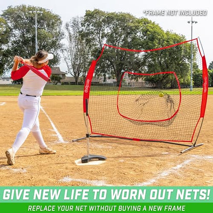 GoSports Replacement 7 x 7 ft Baseball Net - NET ONLY - Frame NOT Included - Choose Your Color - color: Red