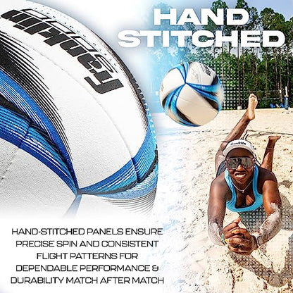 Franklin Sports Pro Beach Volleyball Ball - Kerri Walsh Jennings 9000 Beach Game Sand + Outdoor Volleyball - Competition Ball for Sand + Outdoor Courts - Hand Sewn Synthetic Leather