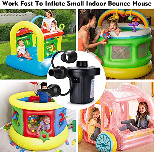 Air Pump Air Mattress Pump for Inflatables Blow up Pool Raft Bed Boat Toy, Quick-Fill, for Outdoor Camping, Inflatable Cushions, Electric Air Mattress Beds, Boats, Swimming - color: Black