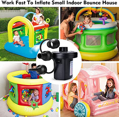 Air Pump Air Mattress Pump for Inflatables Blow up Pool Raft Bed Boat Toy, Quick-Fill, for Outdoor Camping, Inflatable Cushions, Electric Air Mattress Beds, Boats, Swimming - color: Black
