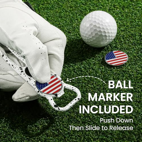 FINGER TEN Golf Divot Repair Tool and Ball Marker 7-in-1 Value 2 Pack, Premium Leather Grip Tools with Belt Clip, Club Tee, Club Groove Cleaner, Bottle Opener, Putting Alignment Guide - color: Dots