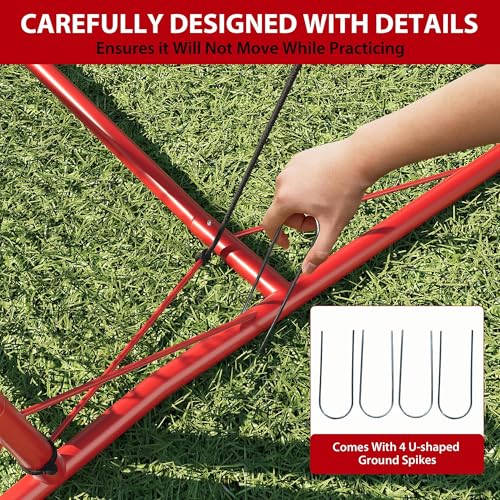 2-in-1 Soccer Rebounder Net, Easy Setup with 6'x4.6' Large Net and 6'x1.6' Small Bounce Back Net for Outdoor Soccer Practice, Passing, Volley, and Solo Training
