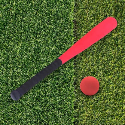 Kids Foam Baseball Bat and Ball T Ball Set Lightweight Soft Handle Children Softball Baseball Bat for Game Learning - color: Red
