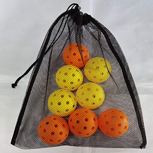 Mike Indoor Sports Pickleball Balls, Specifically Optimized Design Pickleball Balls, Flight Trajectory is Stable, 4 Yellow Balls and 4 Orange Balls Pack of 8 with A Mesh Bag