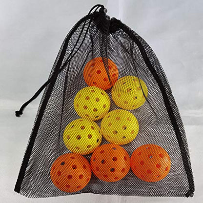 Mike Indoor Sports Pickleball Balls, Specifically Optimized Design Pickleball Balls, Flight Trajectory is Stable, 4 Yellow Balls and 4 Orange Balls Pack of 8 with A Mesh Bag