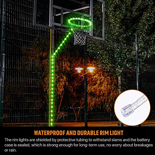 Waybelive LED Basketball Hoop Lights, Remote Control Basketball Rim LED Light, 16 Color Change by Yourself, Waterproof, Super Bright to Play at Night Outdoors, Good Gift for Kids