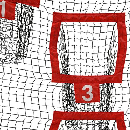 7 x 7ft Football Trainer Throwing Net Quarterback Training Equipment with 4 Target Pockets, Training Throwing Target Practice Football Practice Throwing Passing Accuracy Trainer