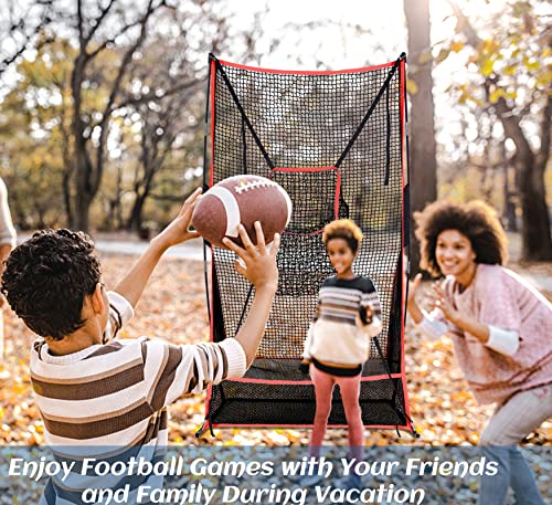 3x6FT Football Net with Throwing Target Strike Zone for Kicking Punting and QB Accuracy Training Portable Football Practice Equipment with Steel Base and Carry Bag - size: 3X6FT with Throwing Target