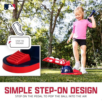 Franklin Sports Kids Baseball Pitching Machine - Pop A Pitch Batting Machine with Youth Bat + 3 Plastic Balls - Boys + Girls Toy