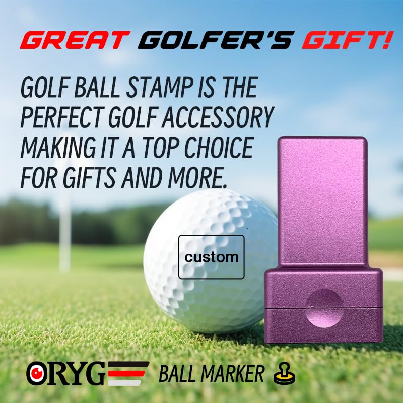 ORYG Custom Self-Inking Golf Ball Stamp - Create Your Signature Ball Marker - Quick-Drying Permanent Golf Ball Marking Tool - Ideal Golf Gift Accessory