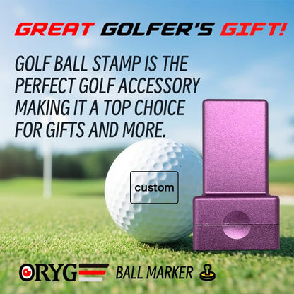 ORYG Custom Self-Inking Golf Ball Stamp - Create Your Signature Ball Marker - Quick-Drying Permanent Golf Ball Marking Tool - Ideal Golf Gift Accessory
