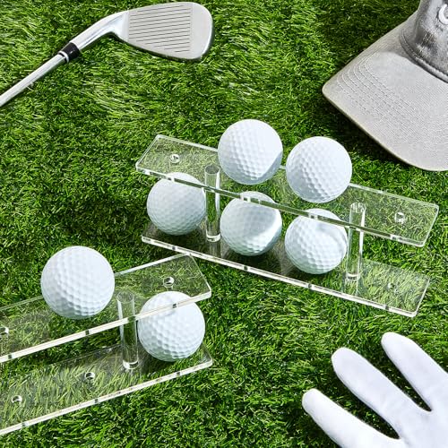 Silipull 1 Pc Golf Ball Display Rack 8 Balls Clear Acrylic Golf Case Holder Small Table Tennis Display Stand Shelf Double Layer