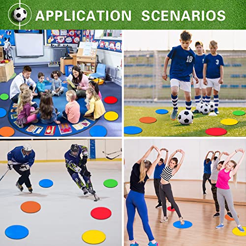 Poly Spot Markers 4 inch/9 inch Non-Slip Rubber Agility Training Markers Floor Dots Flat Field Cones for Football, Soccer, Basketball, School Exercise Drills, Dance Practice - style: 9 inch 6 Pcs (TPE)
