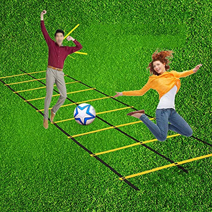 Agility Ladder Adjustable Double Row Agility Ladder,Speed Training Equipment,Football Flexibility Training Jumping,for Outdoor Athletic Footwork, Sports Drills(Size:4M) - size: 4M